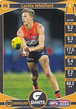 2014 Team Zone AFL Team #90 Lachie Whitfield Front